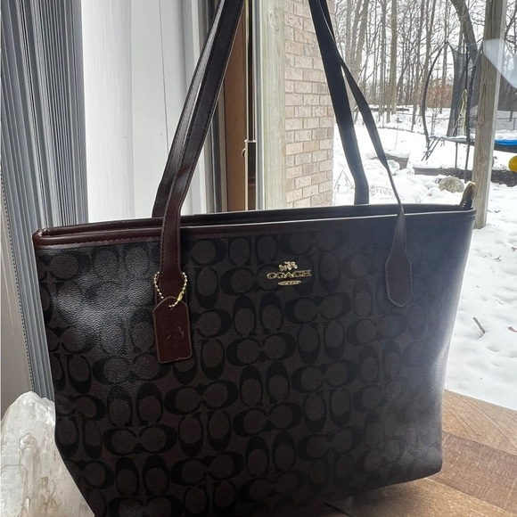Coach Handbags - Dark Brown Signature Tote